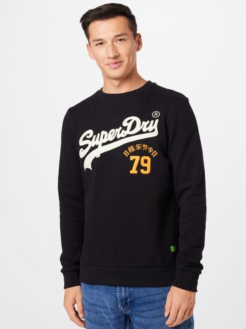 Superdry Sportief sweatshirt in Zwart: voorkant