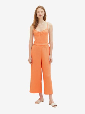 TOM TAILOR DENIM Top 'Pointelle' in Orange