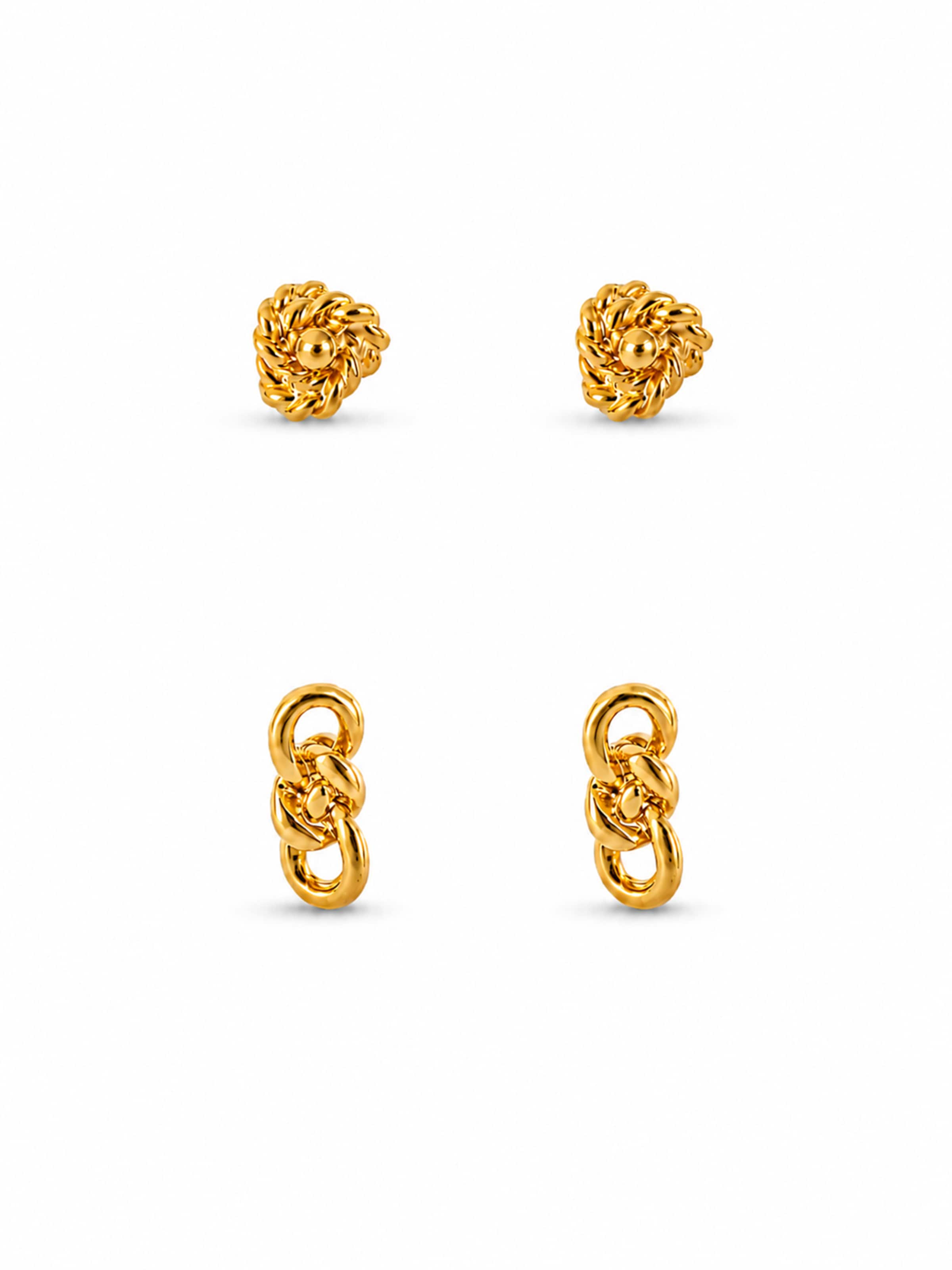 RteRme Earrings 'Bow and Rope Knot  Earring Set Gold' in Gold: front