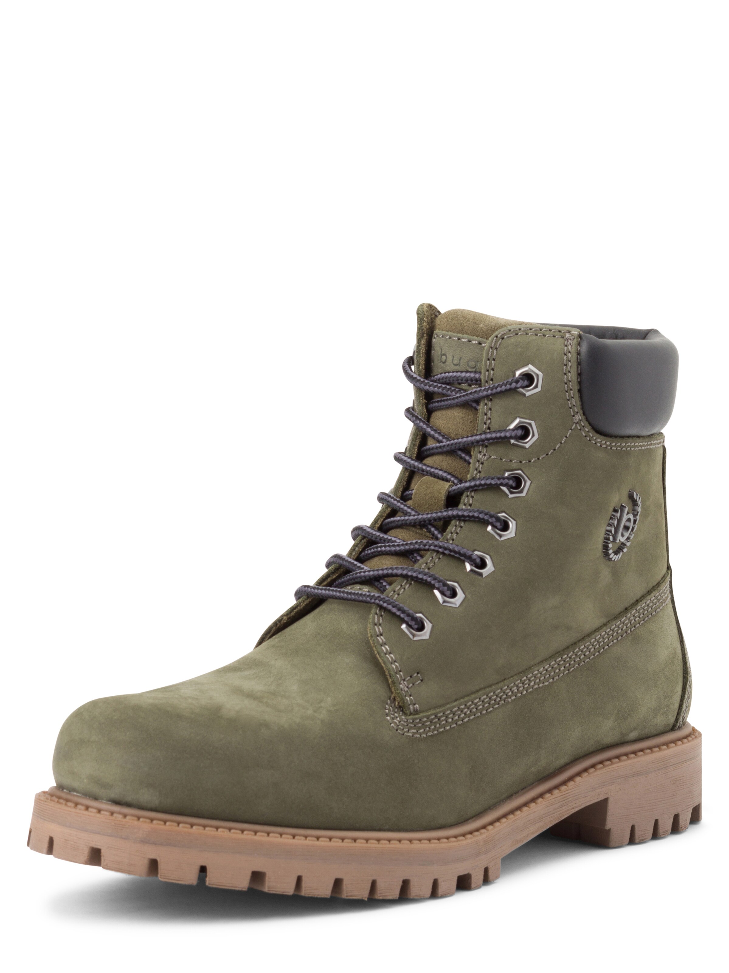 Boots stringati 'Poleman' di bugatti in verde: frontale