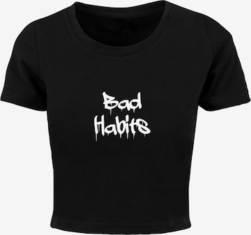 Merchcode Shirt 'Bad Habits' in Zwart: voorkant