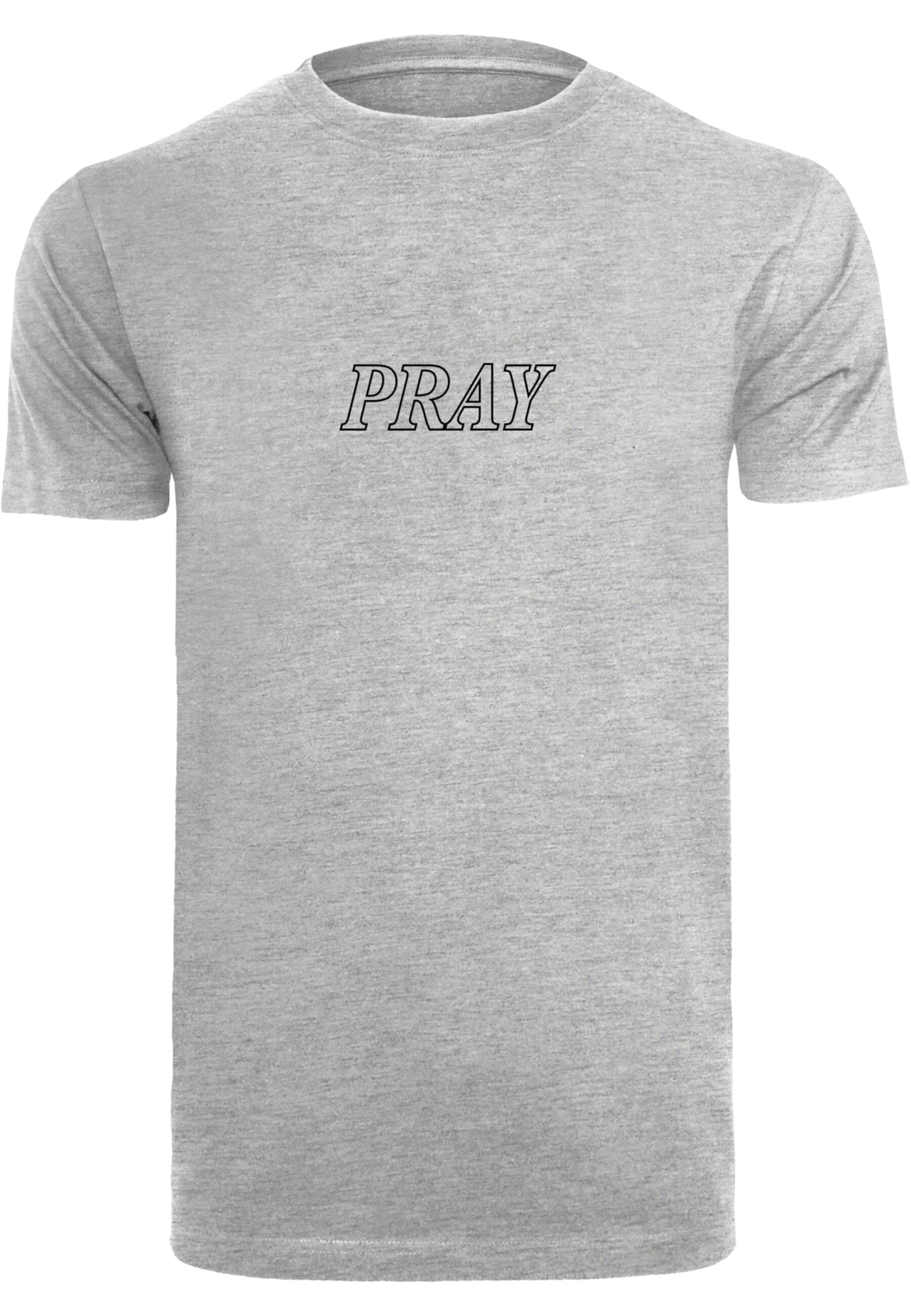 Mister Tee T-shirt 'Pray Hands' i grå: framsida