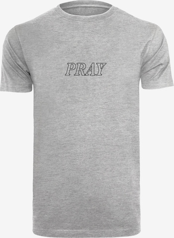 T-Shirt 'Pray Hands' Mister Tee en gris : devant