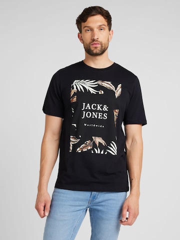 JACK & JONES T-Shirt 'JJFLOOR' in Schwarz: predná strana