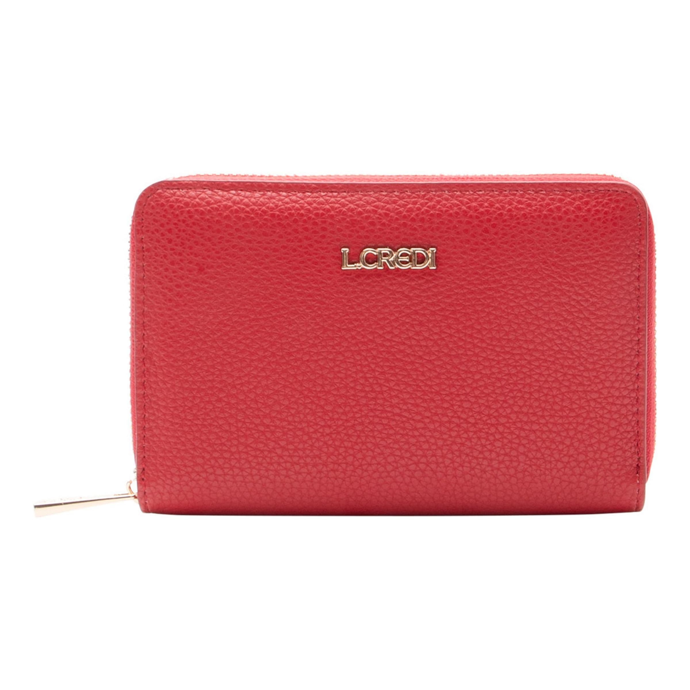L.CREDI Wallet 'Perla' in Red: front