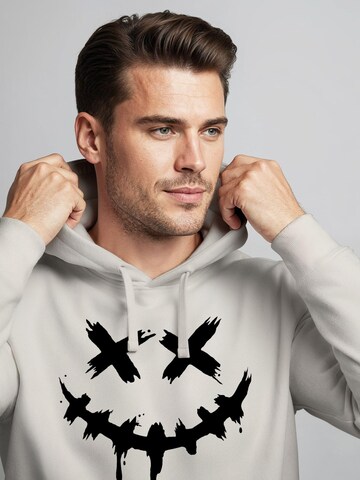 Neverless Sweatshirt 'Smile Face' in Beige