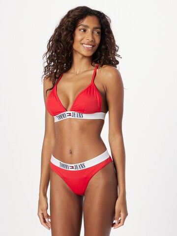 Tommy Jeans Triangle Bikini Top in Red