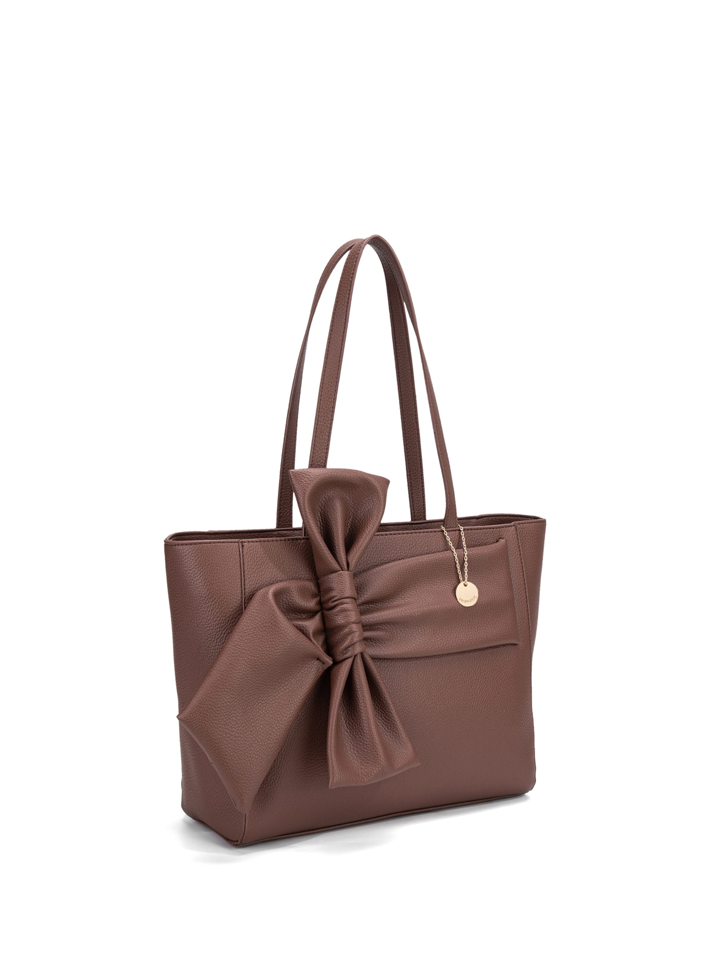 Borsa a spalla 'Borsa a Spalla Donna Velvetine Elite - Pelle Vegana PU con Fiocco' di Diana&Co. in marrone