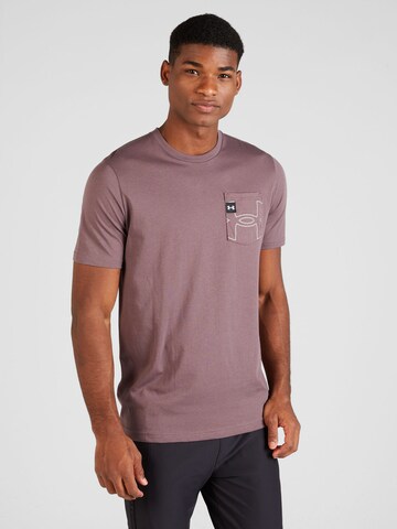 T-Shirt fonctionnel 'Elevated Core' UNDER ARMOUR en rose : devant