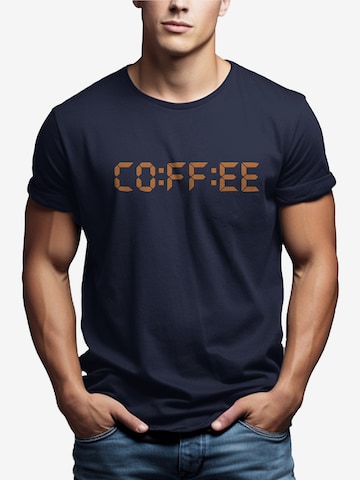 MAKAYA Shirt 'Coffee Time' in Blue