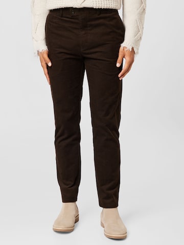 Regular Pantalon chino 'CAIDON' Tiger of Sweden en marron : devant