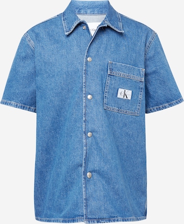 Calvin Klein Jeans Regular fit Button Up Shirt 'CAMP DENIM SHIRT' in Blue: front