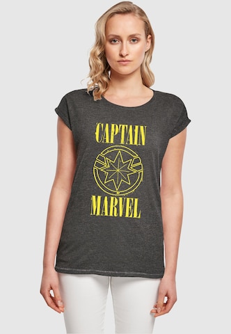 ABSOLUTE CULT T-Shirt 'Captain Marvel - Grunge' in Grau: predná strana