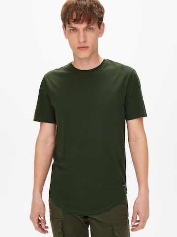 Only & Sons Regular fit T-shirt 'Matt' i grön