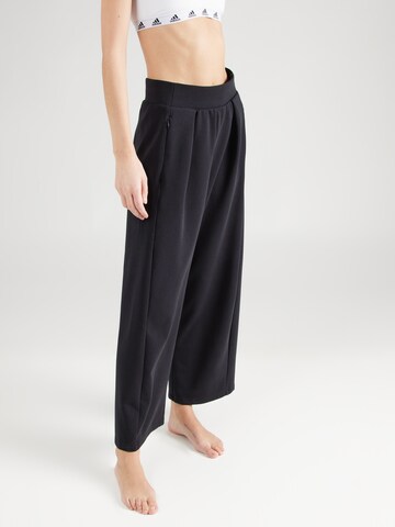 ADIDAS PERFORMANCE Wide leg Sports trousers in Black: front