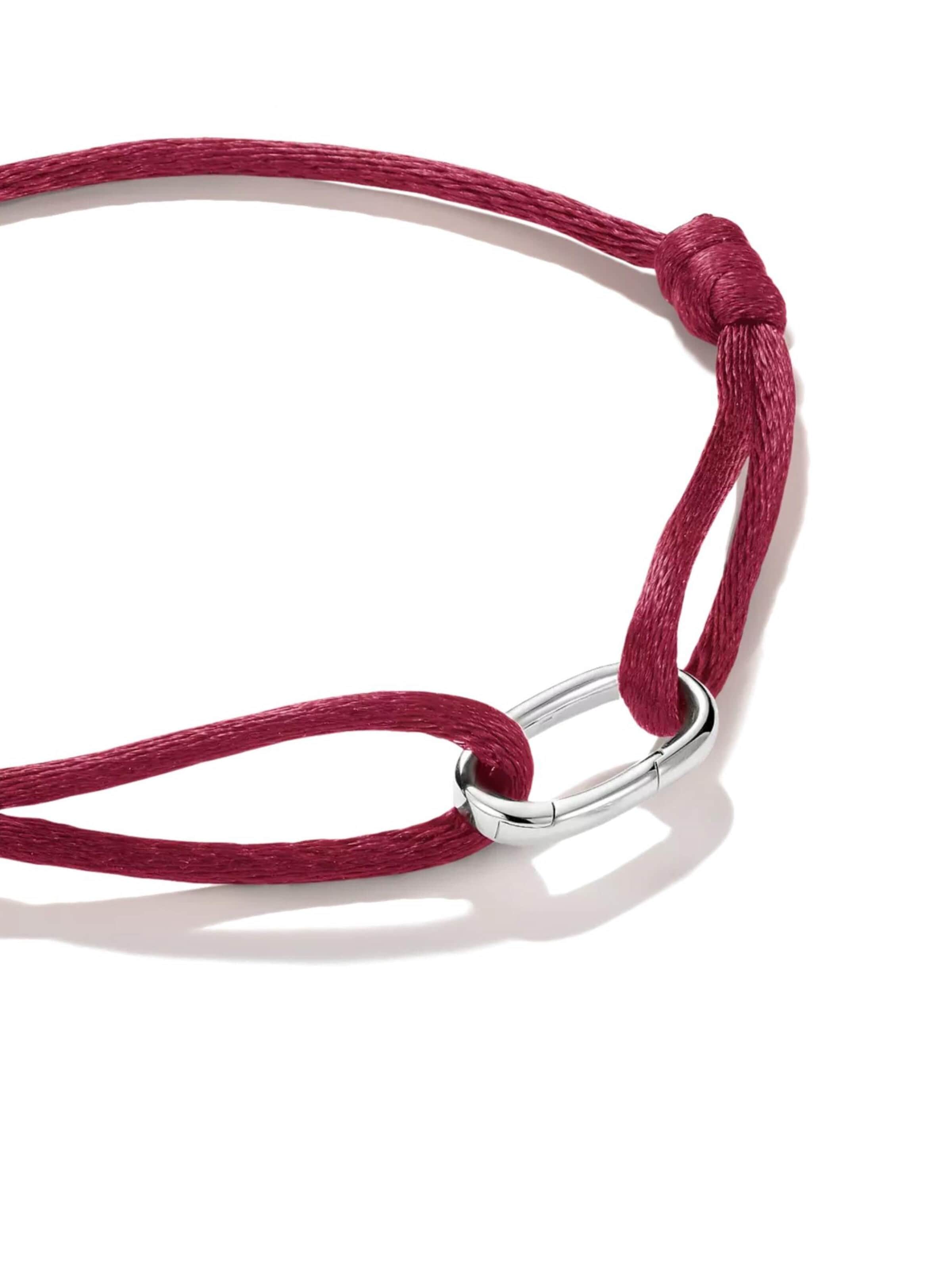 Bracelet 'Silver Textile Bracelet Red Connect' Thomas Sabo en rouge