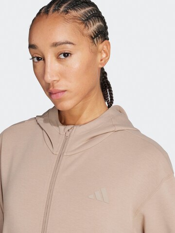 ADIDAS PERFORMANCE Αθλητική ζακέτα φούτερ 'Designed 4 Training' σε μπεζ