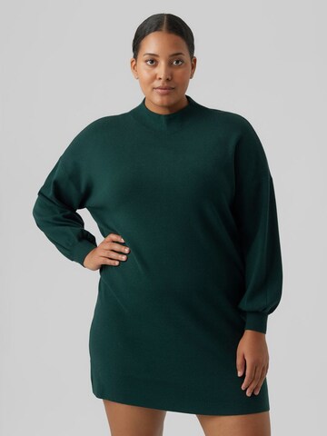 Vero Moda Curve Gebreide jurk in Groen: voorkant