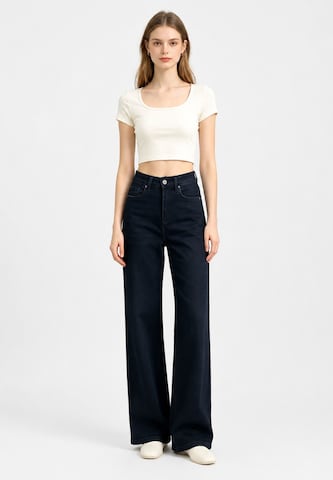 Wide leg Jeans di Elara in nero