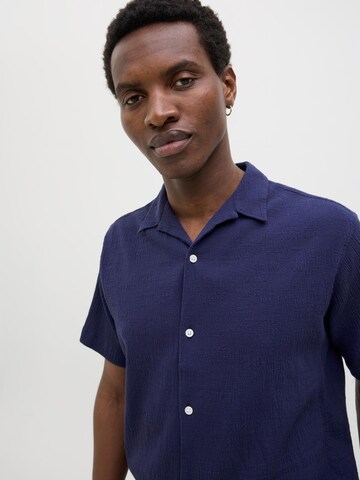 JACK & JONES Comfort fit Button Up Shirt 'JORLuke' in Blue