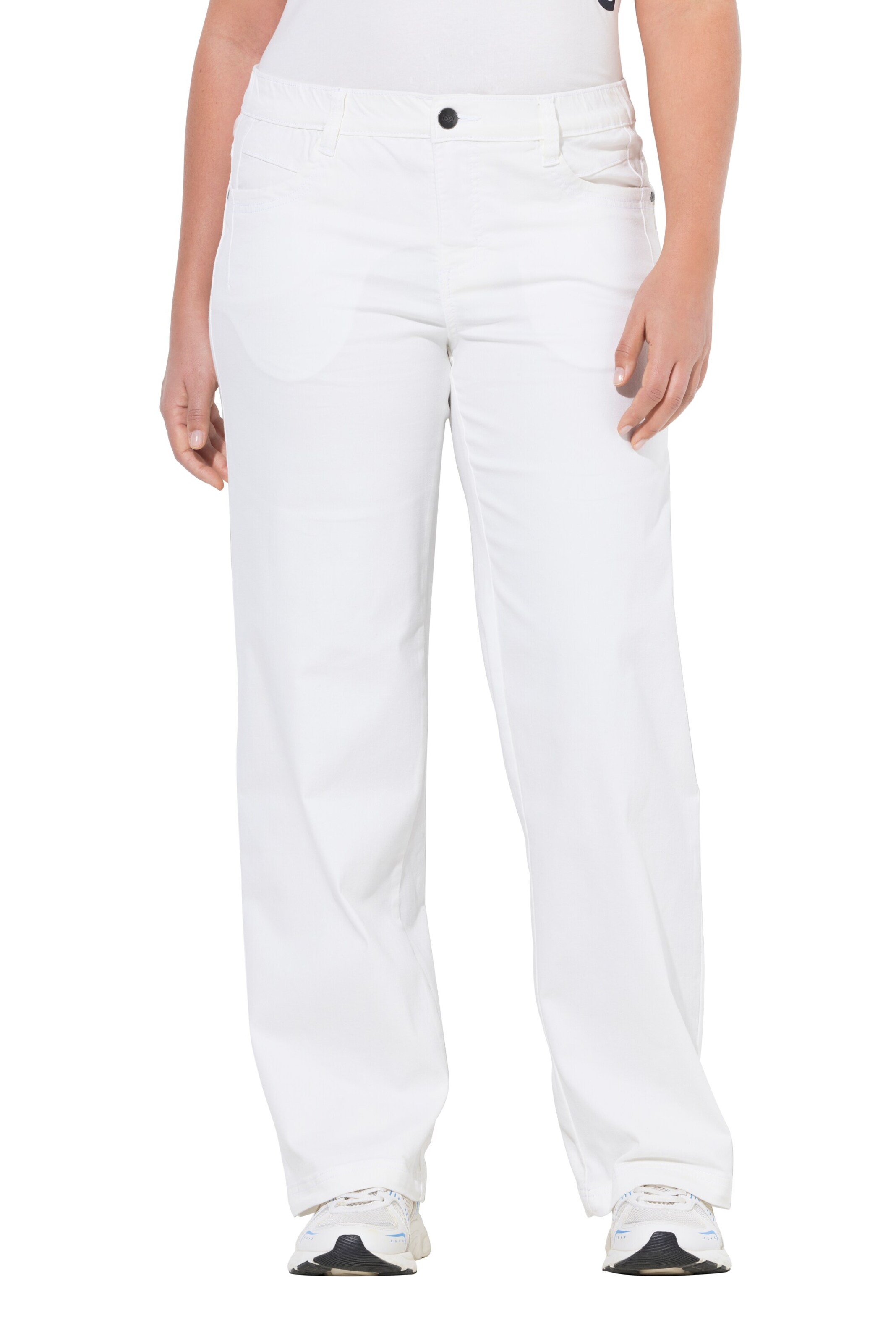 LAURASØN Wide leg Broek in Wit: voorkant