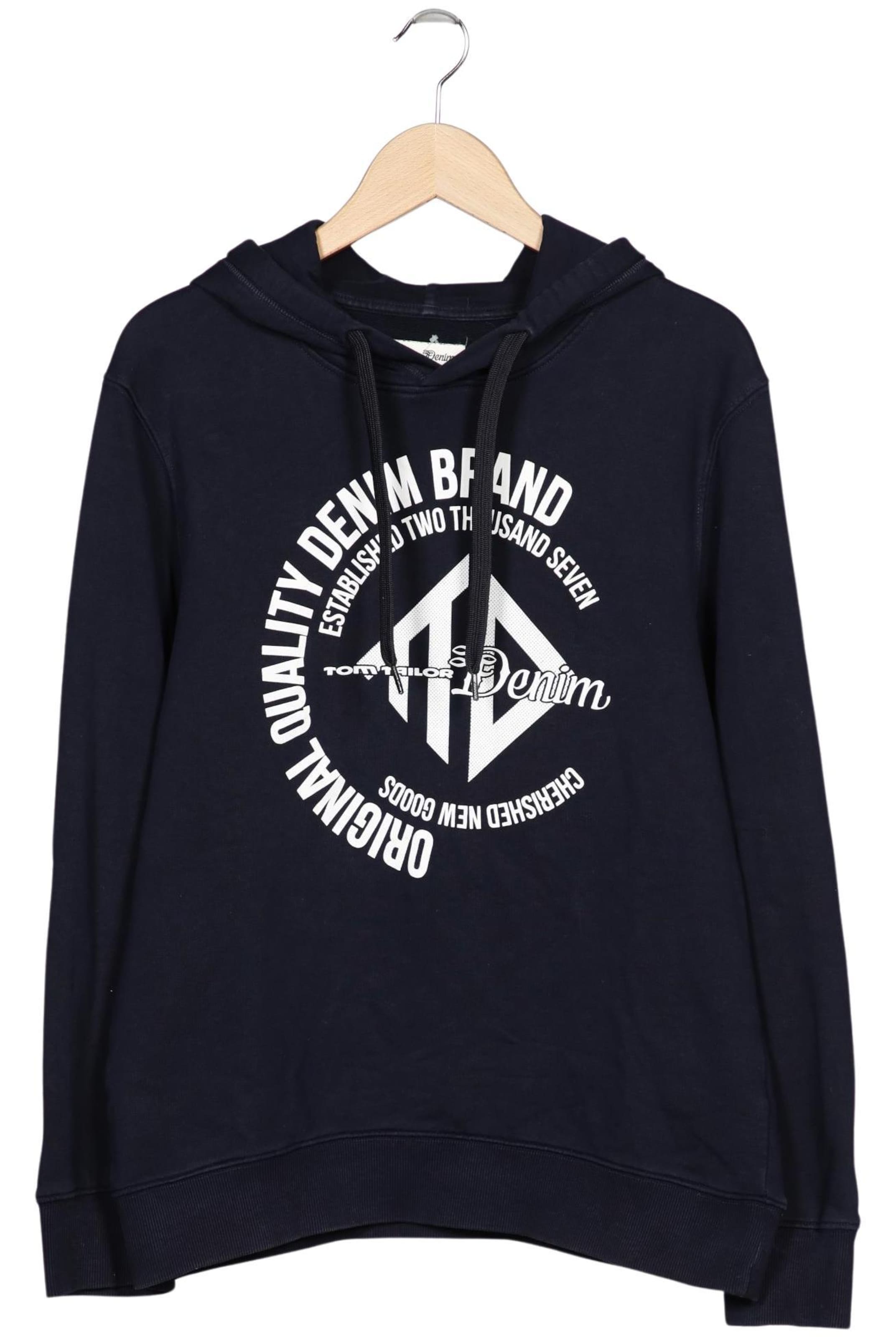 TOM TAILOR DENIM Sweatshirt & Zip-Up Hoodie in L in Blue: front