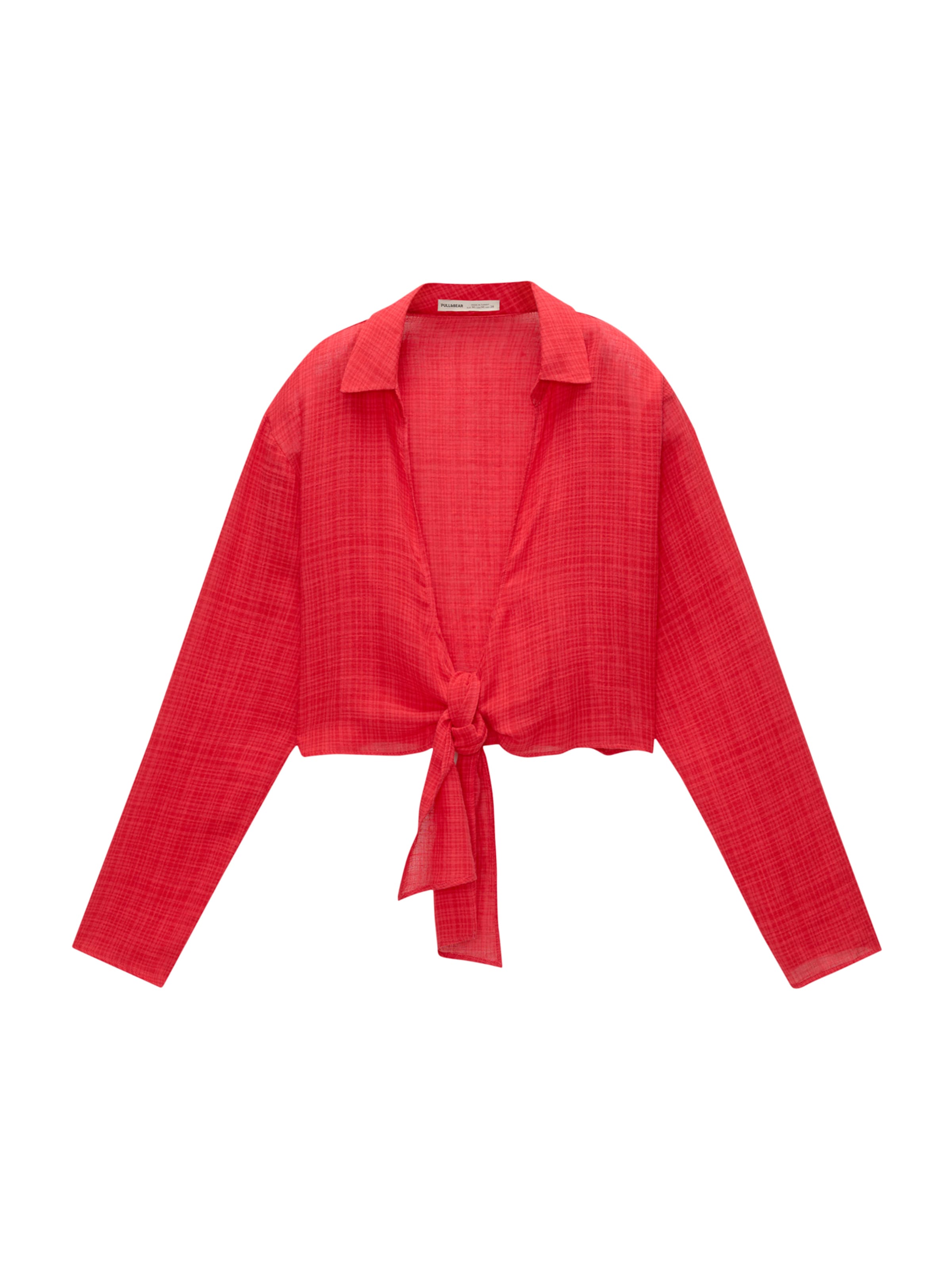 Pull&Bear Блуза в червено: отпред