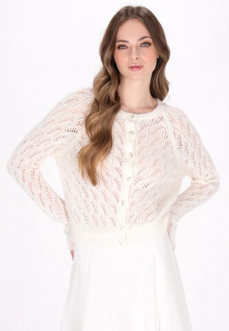 DreiMaster Vintage Вязаная кофта в Белый: спереди