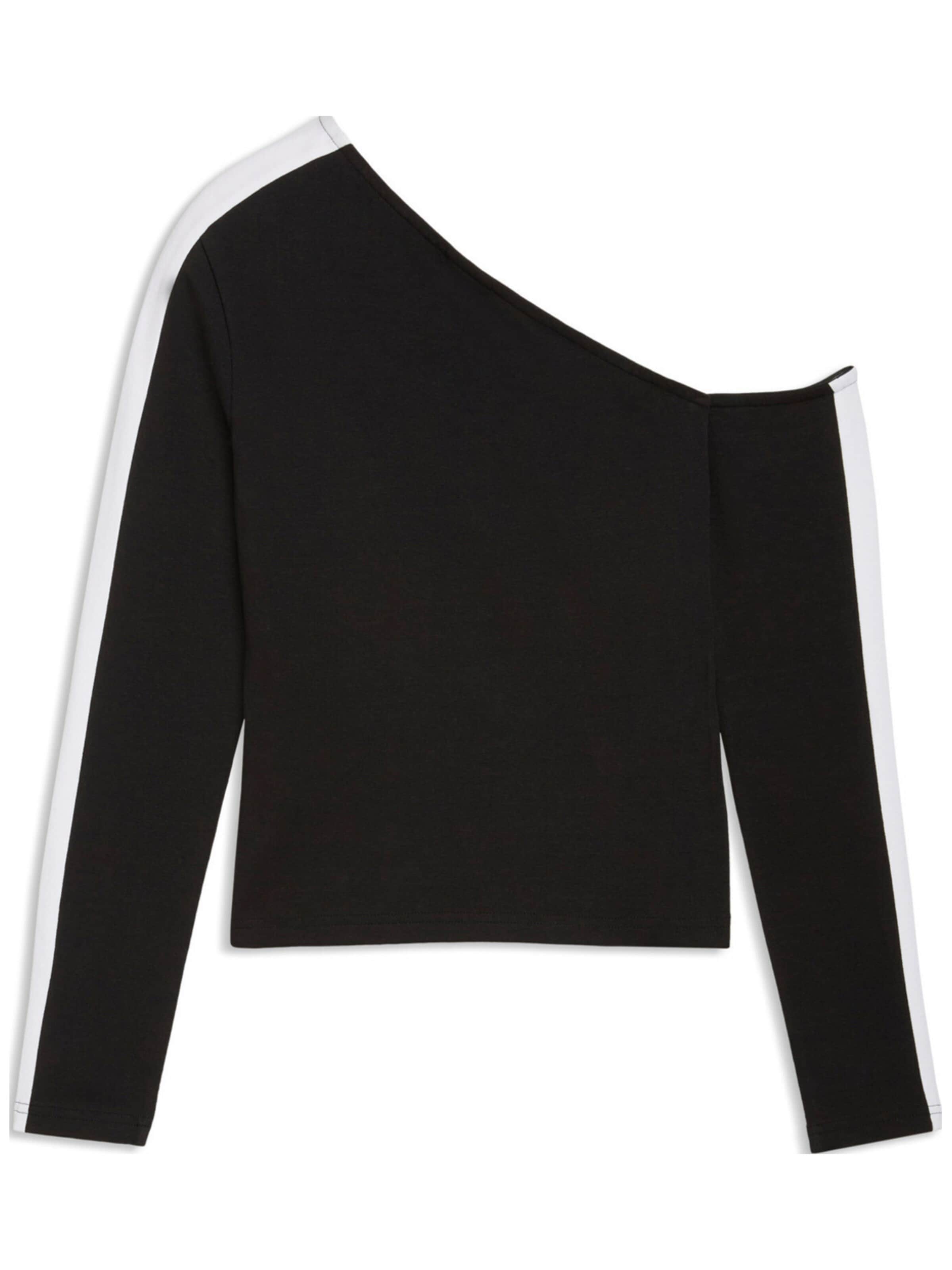 PUMA Blouse 'Puma T7 Asymmetric Longsleeve' in Zwart