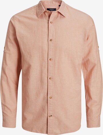 JACK & JONES Button Up Shirt in Orange: front