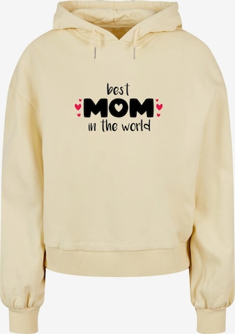 Merchcode Sweatshirt 'Mothers Day - Best Mom In The World ' in Geel: voorkant
