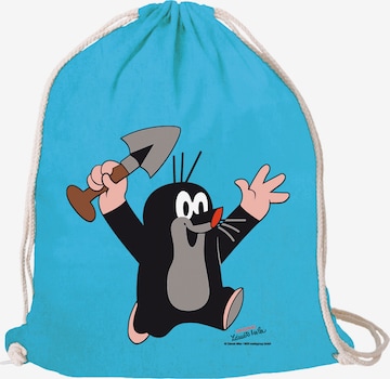 LOGOSHIRT Gym bag 'Der kleine Maulwurf - Juhu' in Blue: front