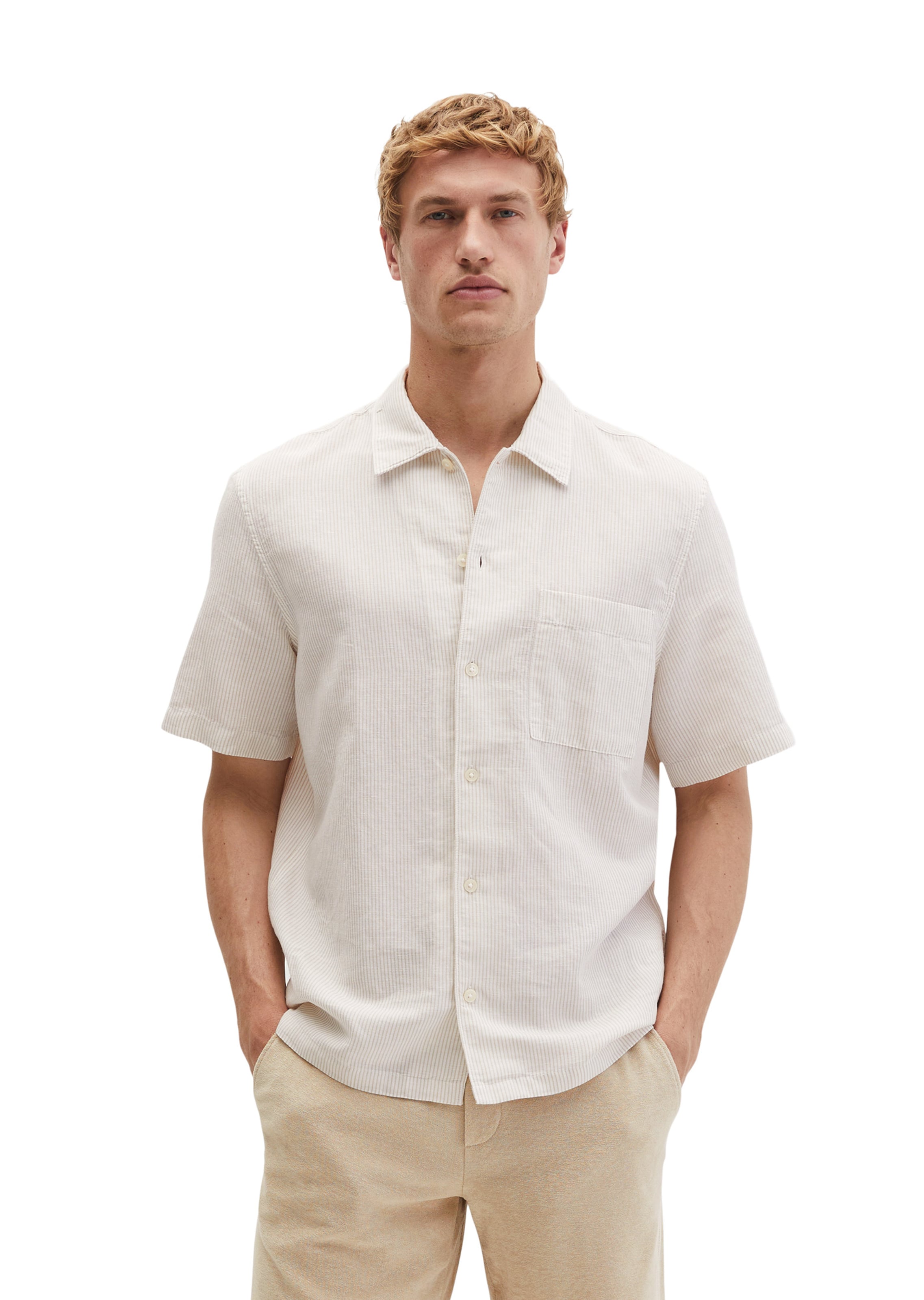 Marc O'Polo Regular Fit Hemd in Beige: Vorderseite