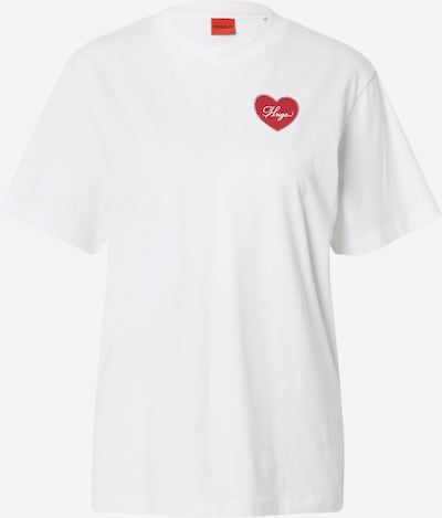 HUGO Majica u krvavo crvena / bijela, Pregled proizvoda