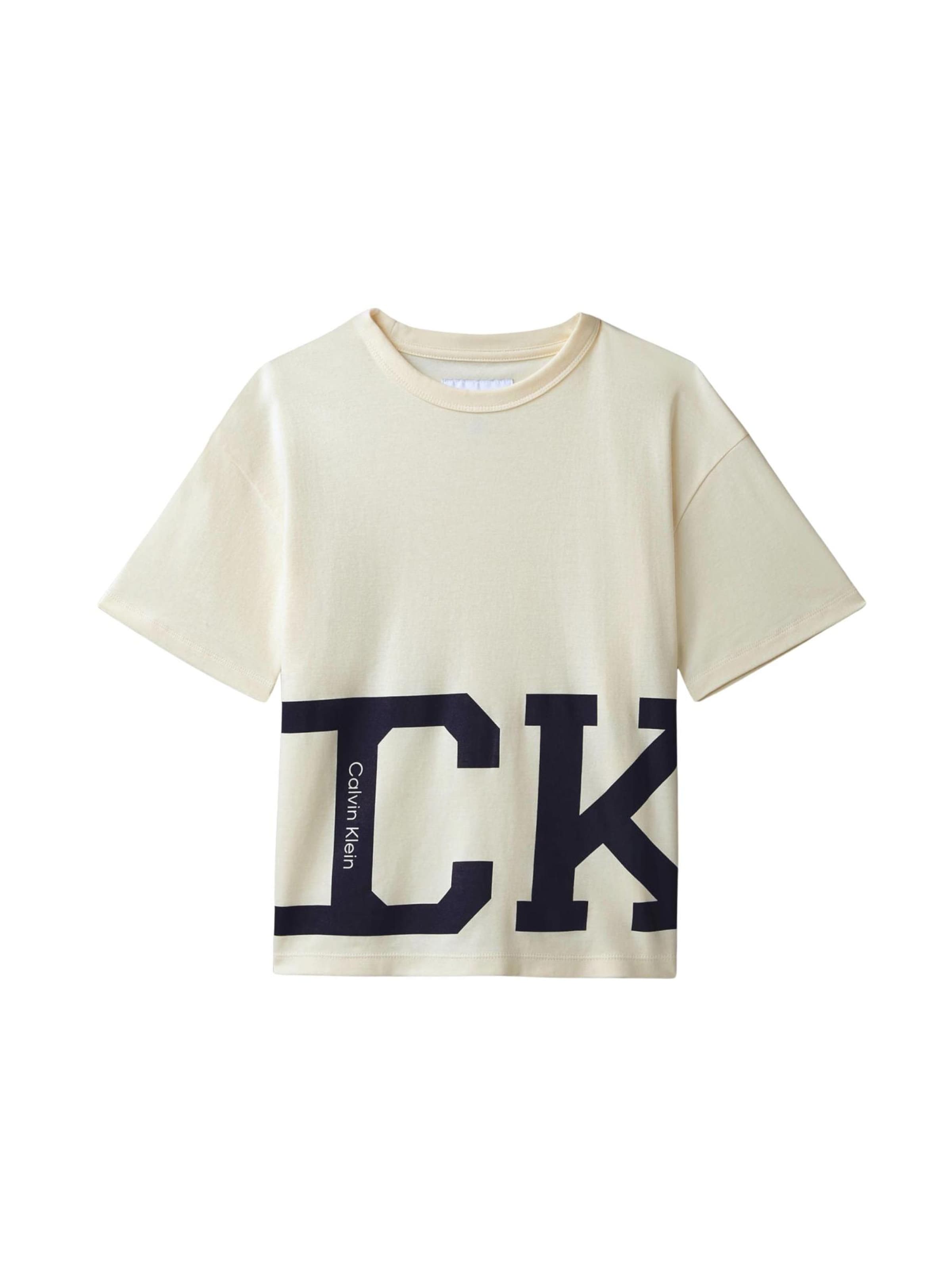 T-Shirt Calvin Klein Kids en blanc : devant