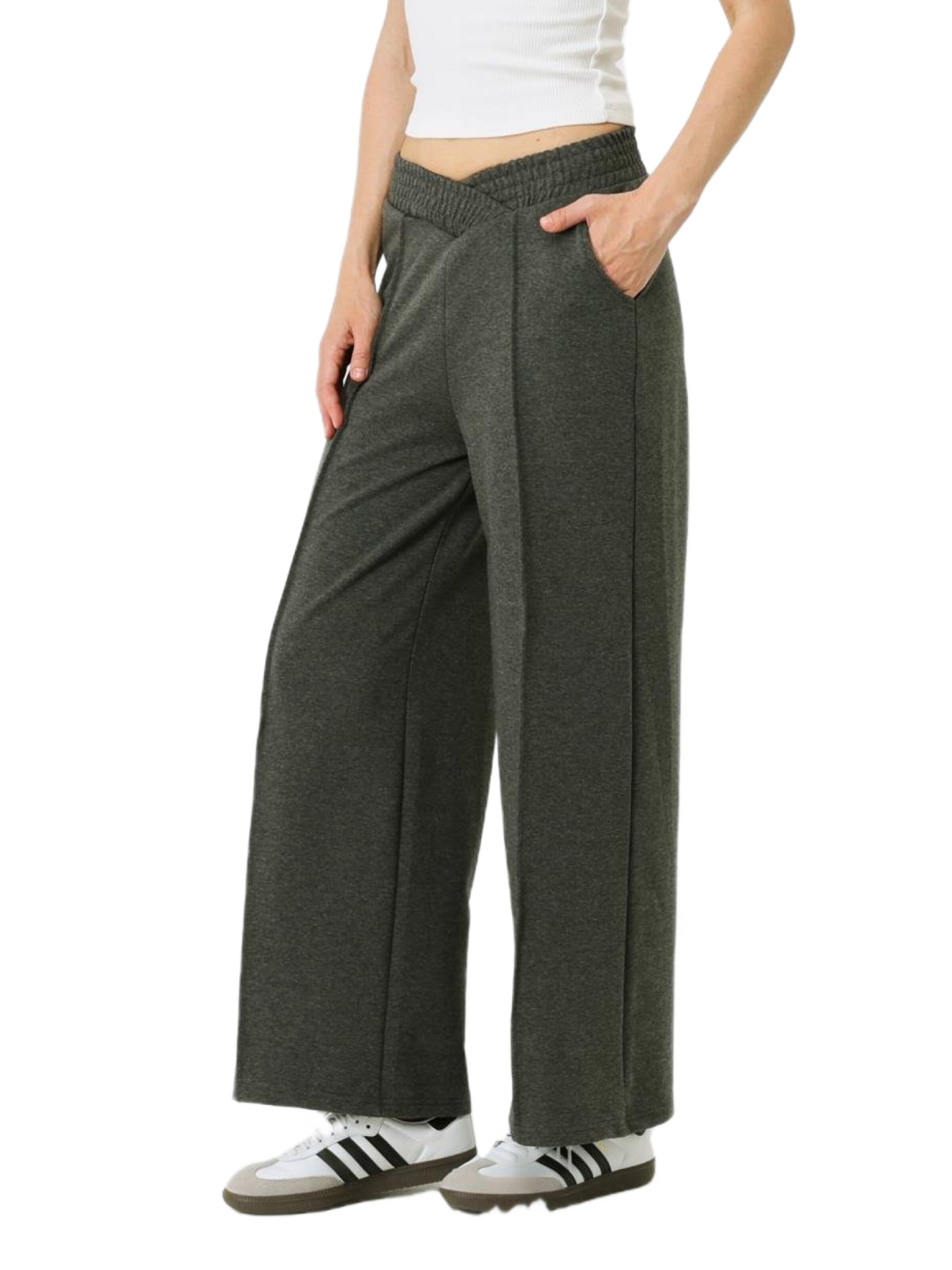 C&City Wide leg Broek in Grijs