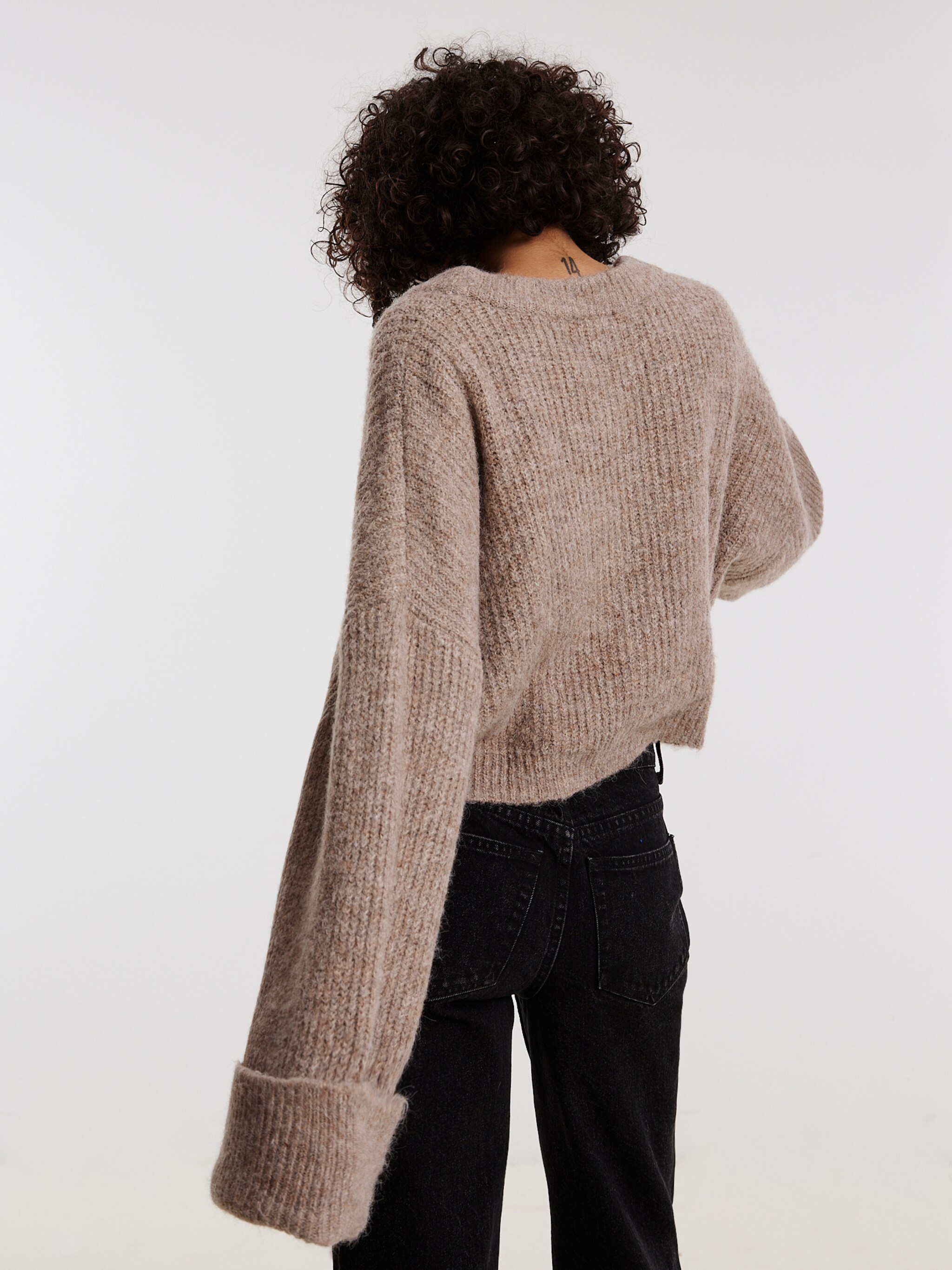 EDITED Producten Gebreid vest 'Violetta' Taupe