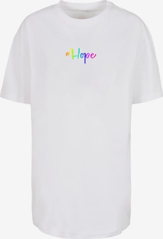 Merchcode Shirt 'Hope Rainbow' in Weiß: predná strana