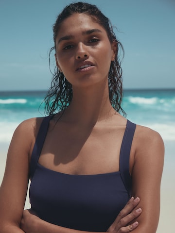 Next Bustier Badeanzugkleid in Blau