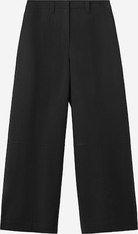 Barrel Pantaloni 'Latte' de la MANGO pe negru: față