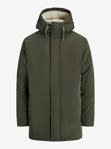 JACK & JONES Téli parka 'JJEWood' - zöld: elől