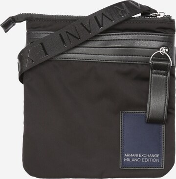 ARMANI EXCHANGE - Mala de ombro em preto: frente