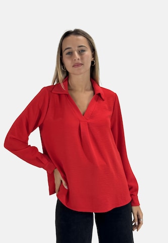 Elara Blouse in Rood: voorkant