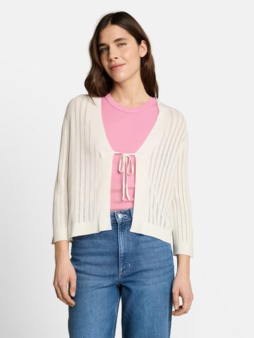 TOM TAILOR Knit cardigan in White: front