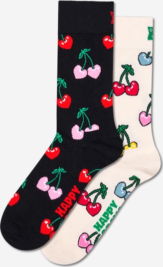 Kojinės 'Cherry' iš Happy Socks, spalva – žalia / rožinė / raudona / juoda, Prekių apžvalga
