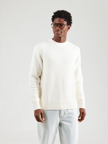 JACK & JONES Пуловер 'JORYORK OLLIE' в бяло: отпред