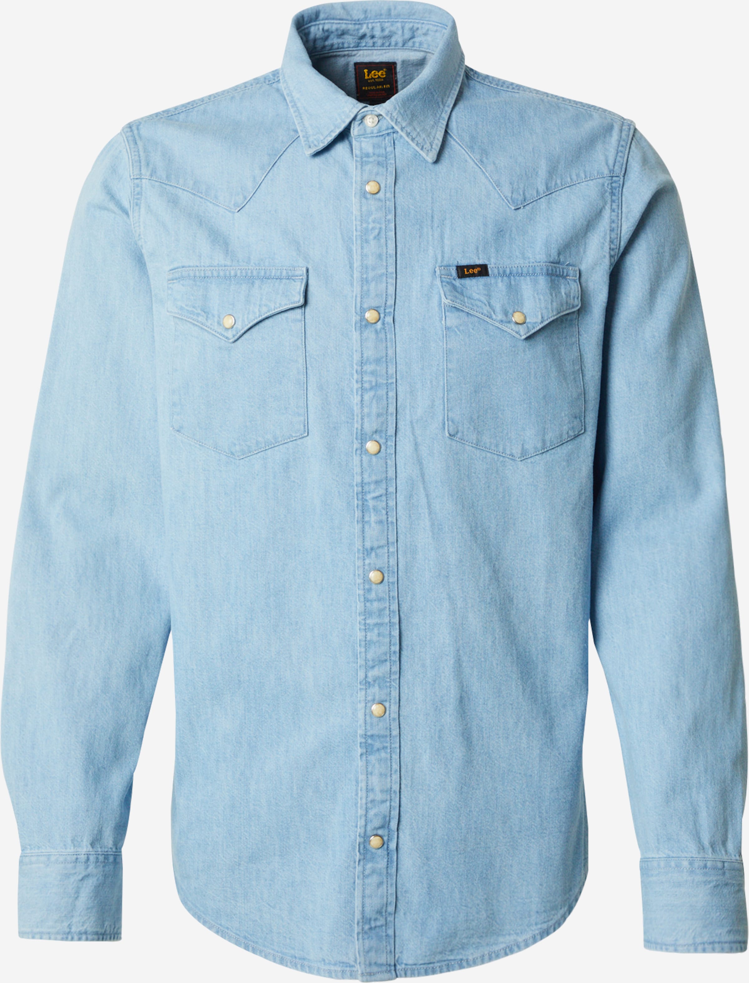 Lee Regular fit Button Up Shirt 'REGULAR WESTERN' in Blue Denim