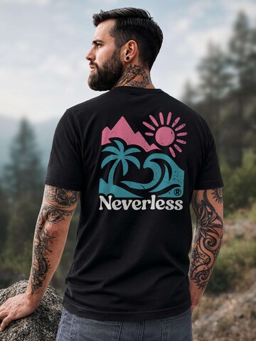 Neverless Shirt 'Beach Mountain' in Black