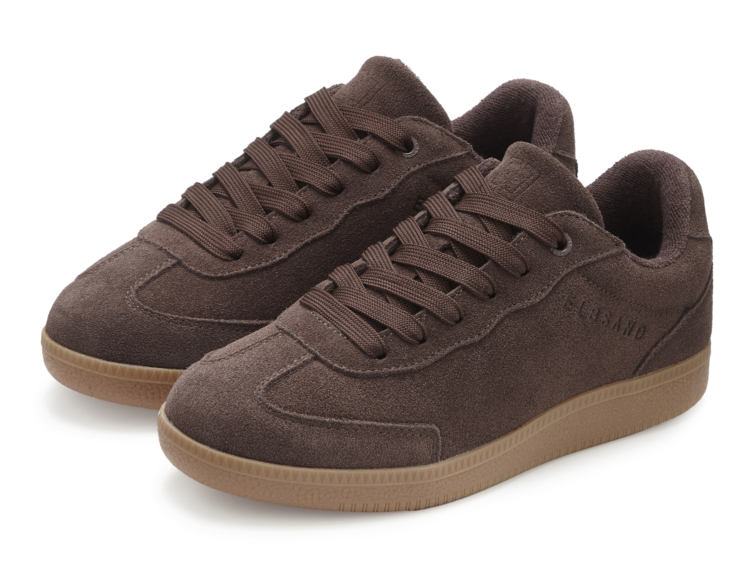 Baskets basses Elbsand en marron : devant