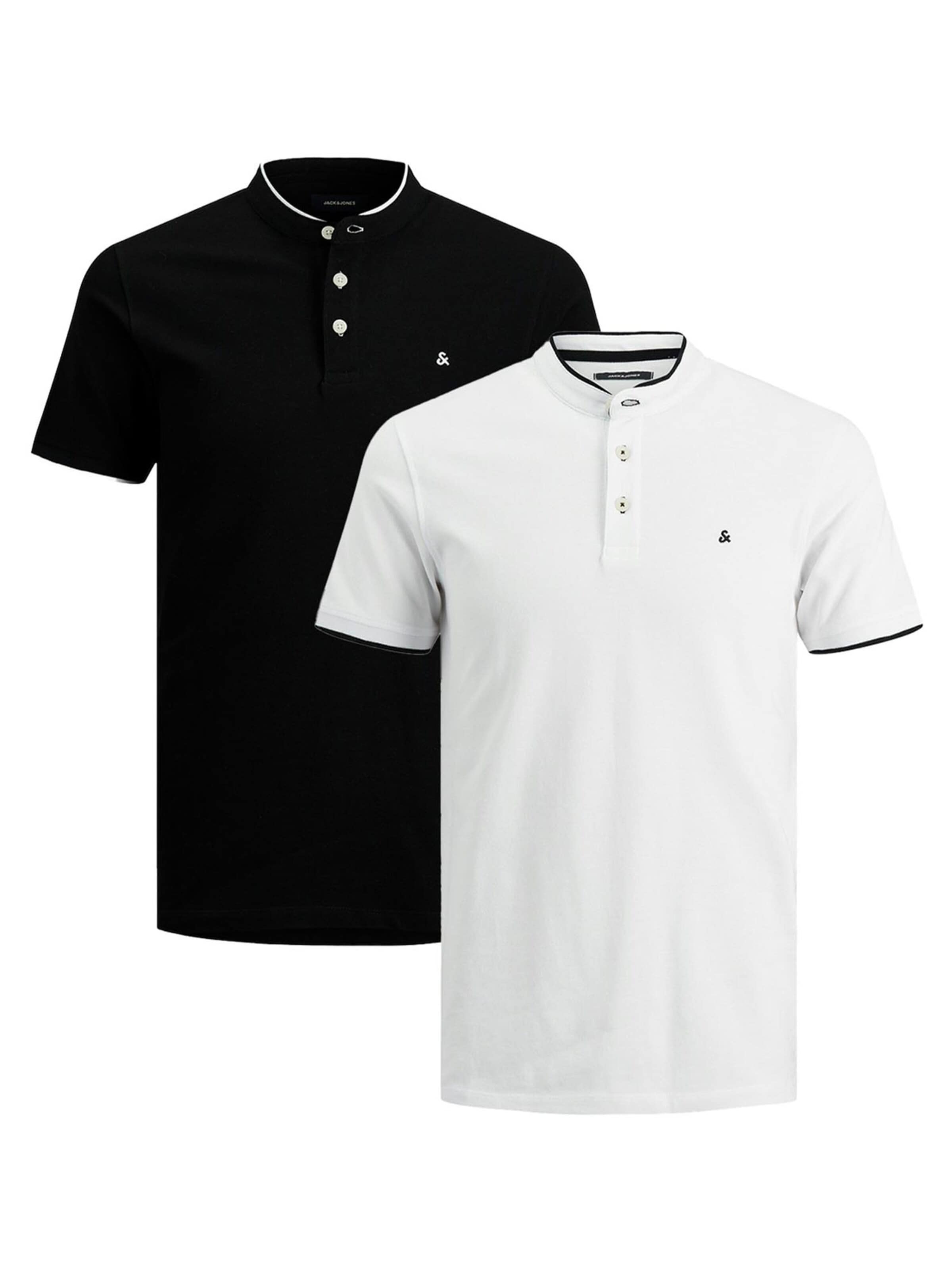 JACK & JONES Shirt 'Paulos Mao' in Zwart: voorkant